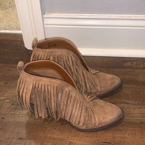 Fringe ankle boots